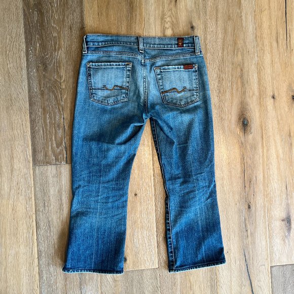 7 For All Mankind Jeans Designer Distressed Busted Knee EUC - Picture 5 of 10